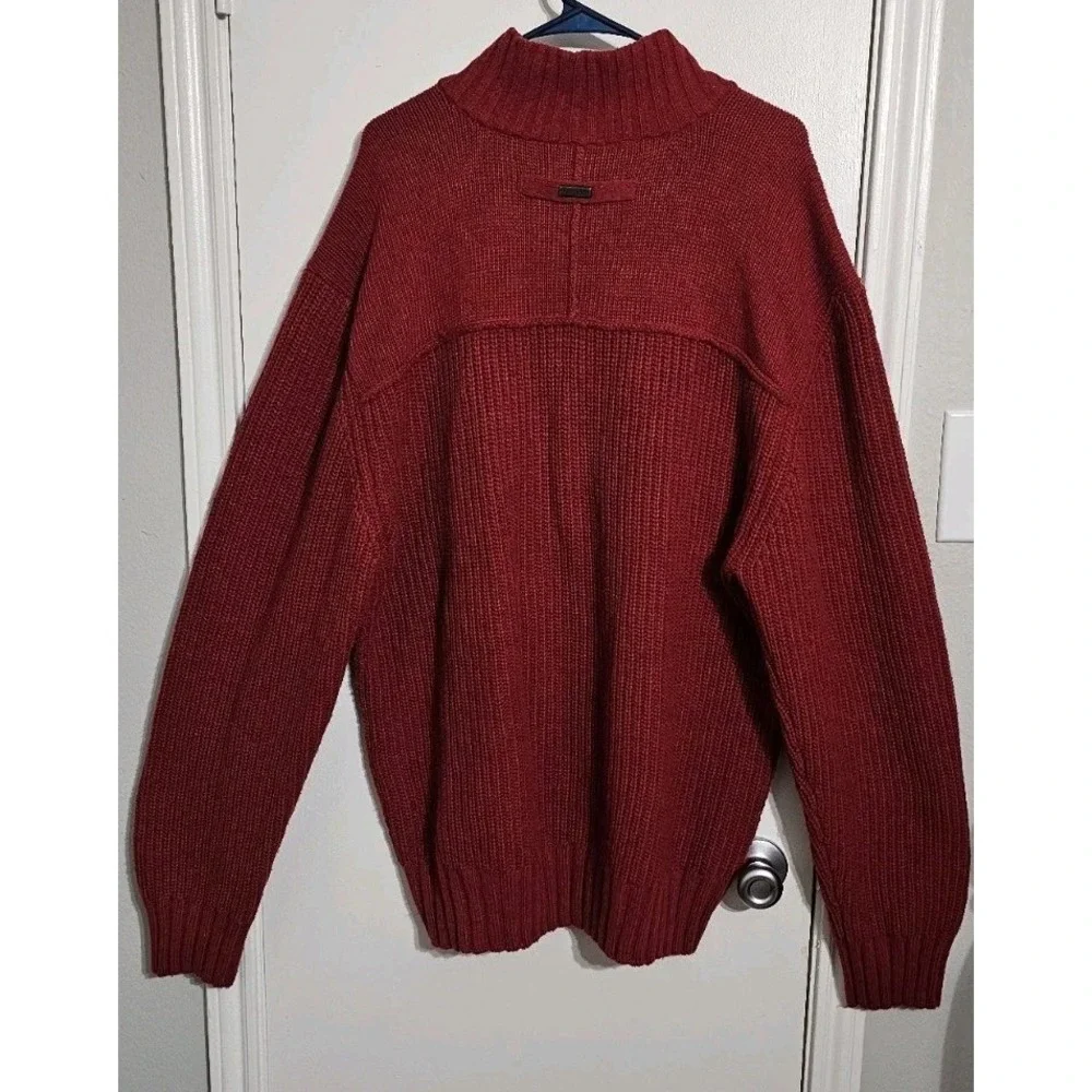 A.‎ Tiziano Lambswool Blend Chunky Long Sleeve Knit Sweater Men's 3XL Red Preppy